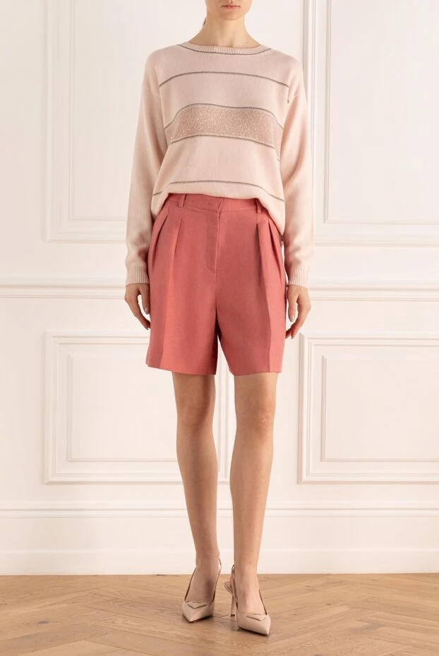 Loro Piana woman pink linen shorts for women 168828 - photo 2