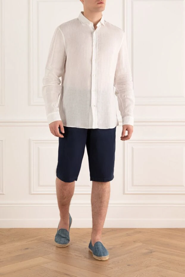 Сорочка із льону біла чоловіча - фото 2