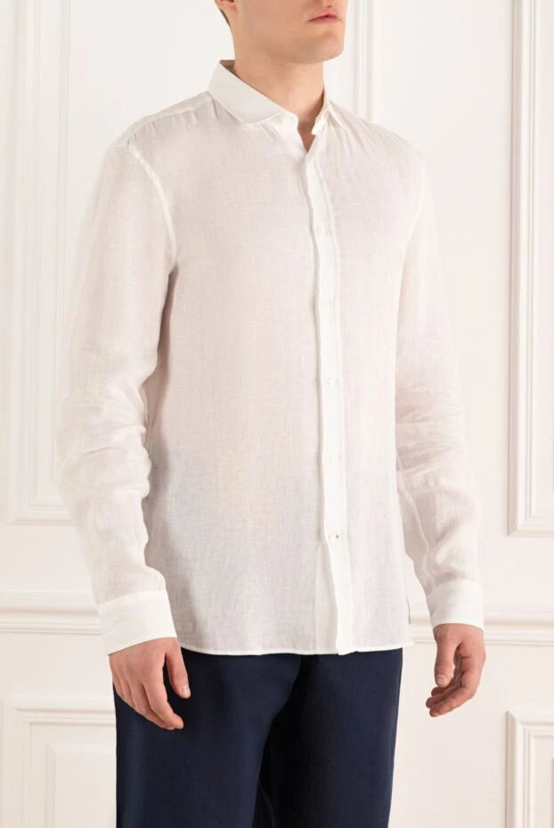 Brunello Cucinelli white linen shirt for men 168855 - photo 3