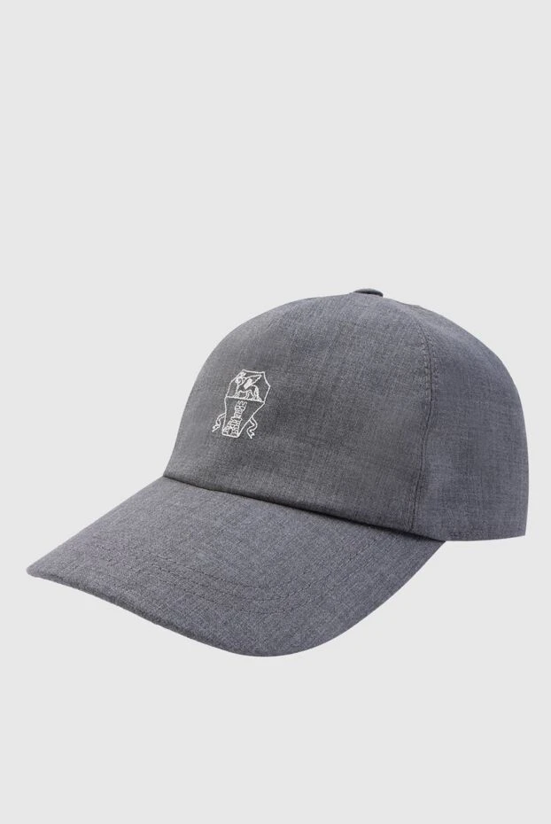 Brunello Cucinelli кепка з вовни сіра чоловіча 168859 - фото 3