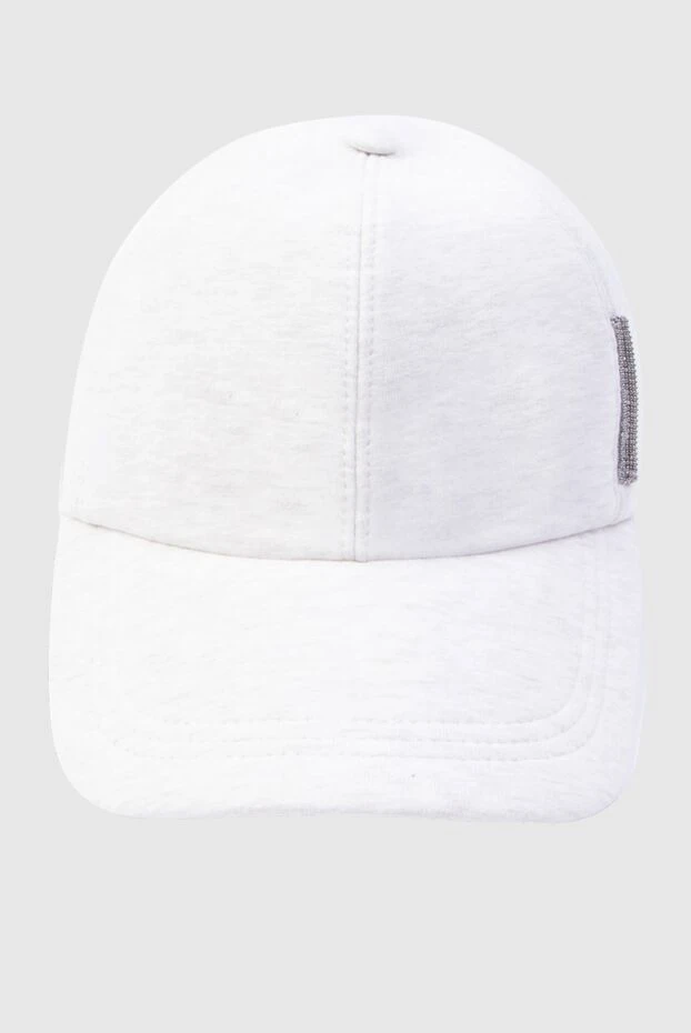 Women's cap white with a strip of beads - photo 1