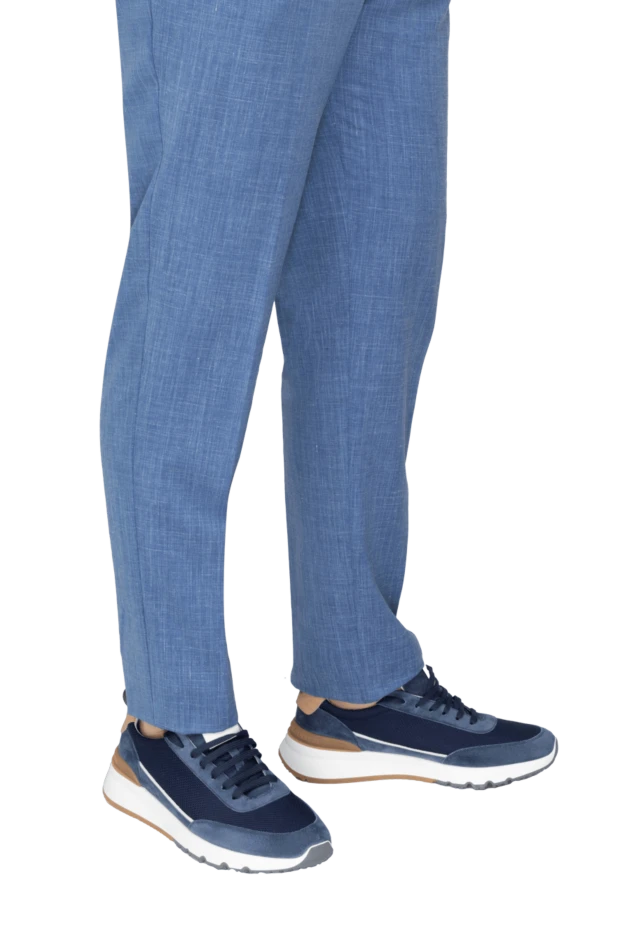 Brunello Cucinelli blue suede sneakers for men 168872 - photo 2