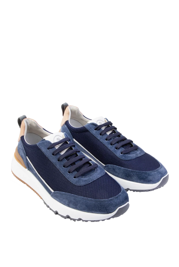 Brunello Cucinelli blue suede sneakers for men 168872 - photo 3