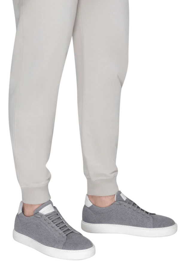 Brunello Cucinelli gray cotton sneakers for men 168873 - photo 2