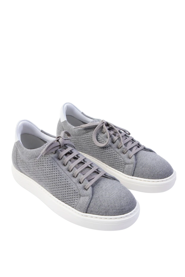 Brunello Cucinelli gray cotton sneakers for men 168873 - photo 3
