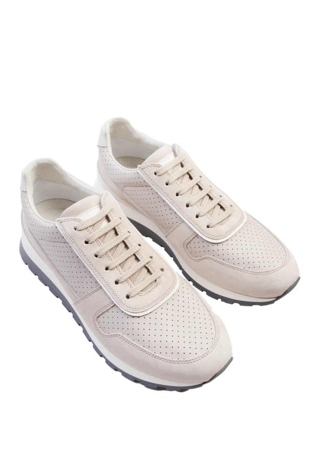 Brunello Cucinelli beige leather sneakers for men 168876 - photo 3
