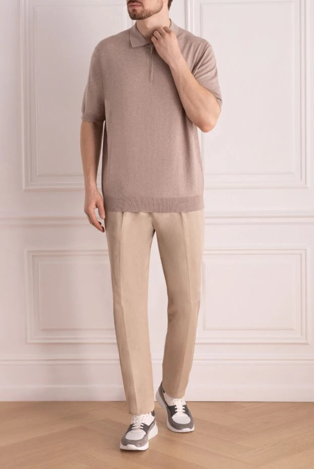 Brunello Cucinelli beige linen and cotton pants for men 168890 - photo 2