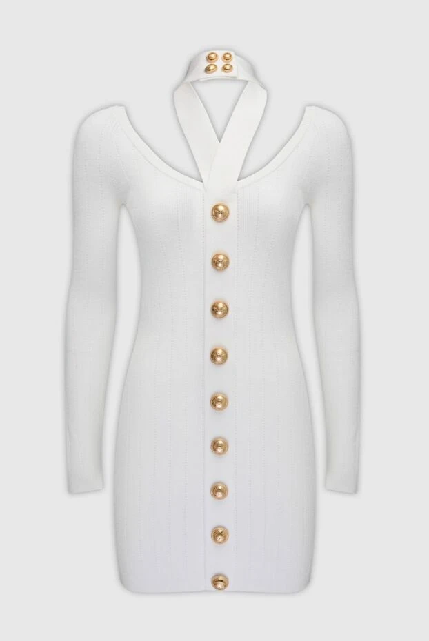 Balmain white viscose and polyester dress for women 168952 - photo 1