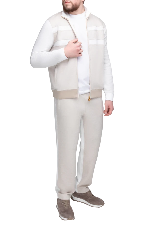 Stefano Ricci костюм спортивный мужской из хлопка и эластана бежевый 168971 - фото 2