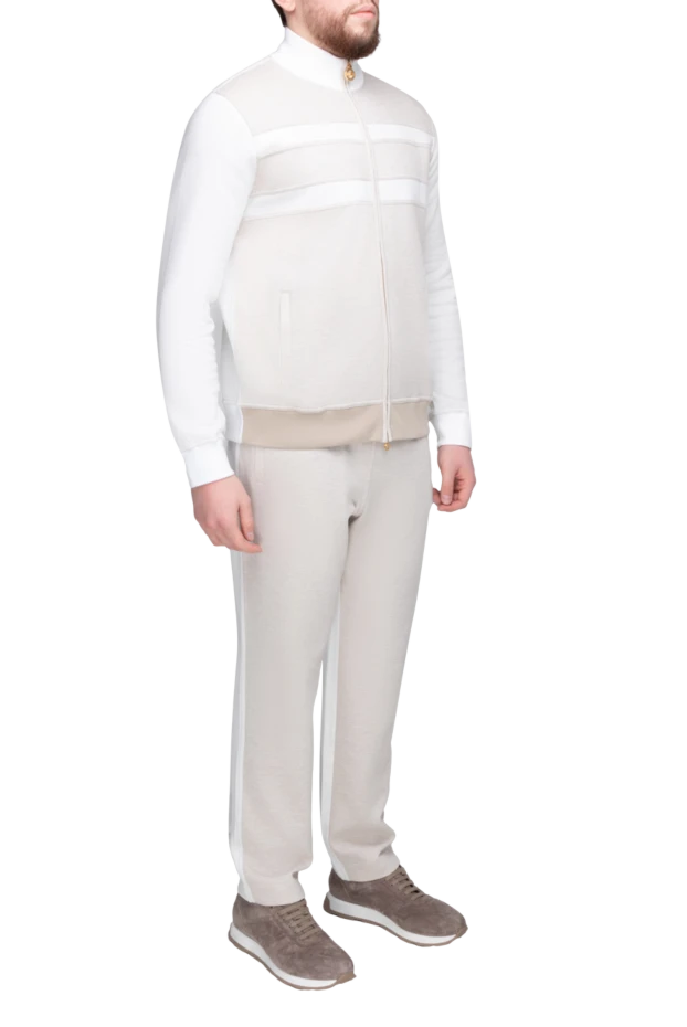 Stefano Ricci костюм спортивный мужской из хлопка и эластана бежевый 168971 - фото 3