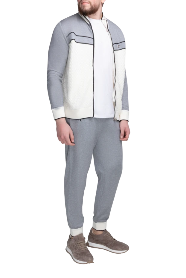 Stefano Ricci костюм спортивний чоловічий з бавовни, шовку та поліаміду сірий 168975 - фото 2