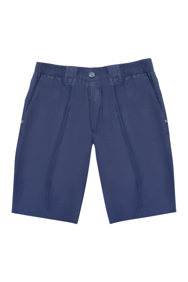 Stefano Ricci шорти із льону сині чоловічі 168977 - фото 1