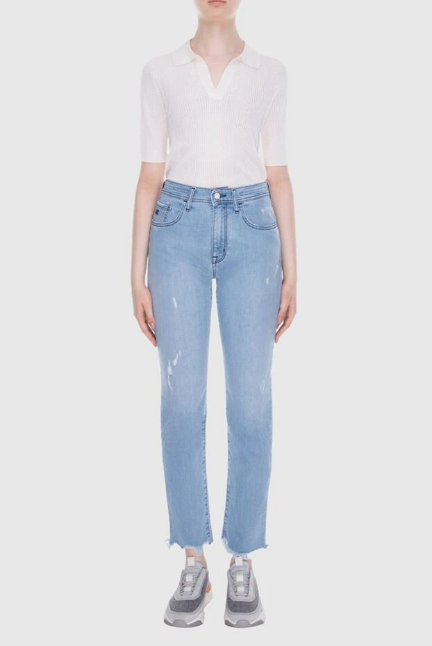 Jacob Cohen женские джинсы из хлопка голубые женские купить с ценами и фото 168980 - фото 2