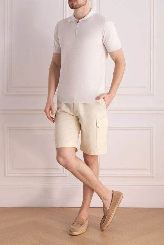 Loro Piana мужские шорты из хлопка и льна белые мужские купить с ценами и фото 169006 - фото 2