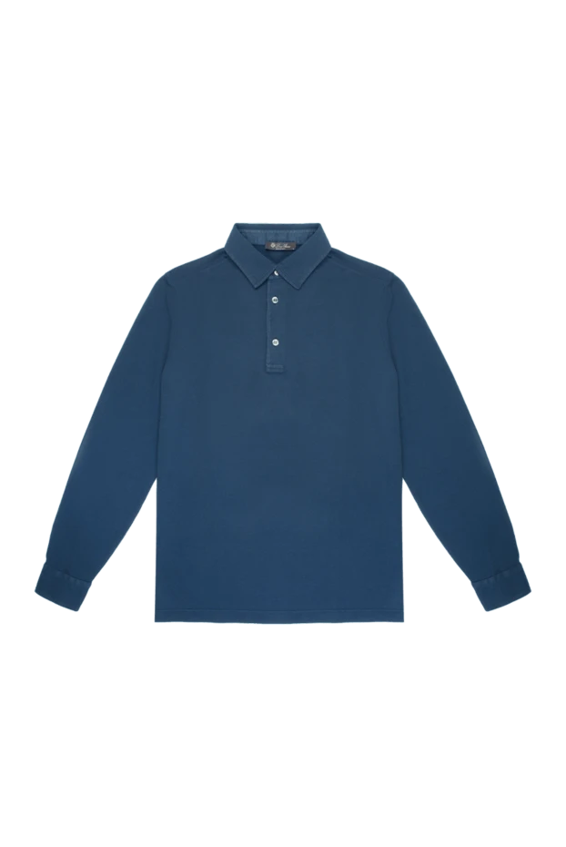 Loro Piana man cotton long sleeve polo blue for men 169007 - photo 1