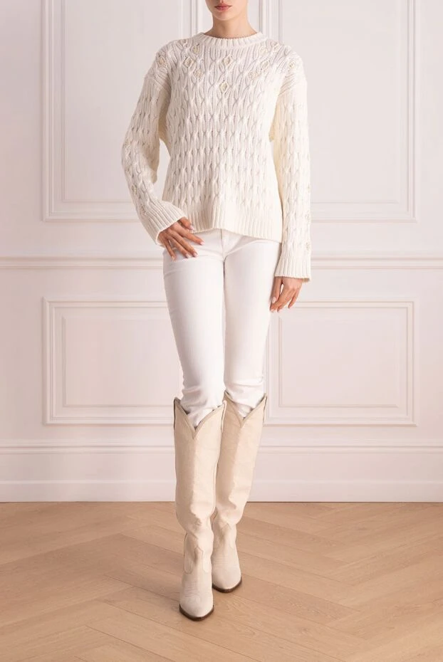 Loro Piana woman white cotton jumper for women buy with prices and photos 169016 - photo 2