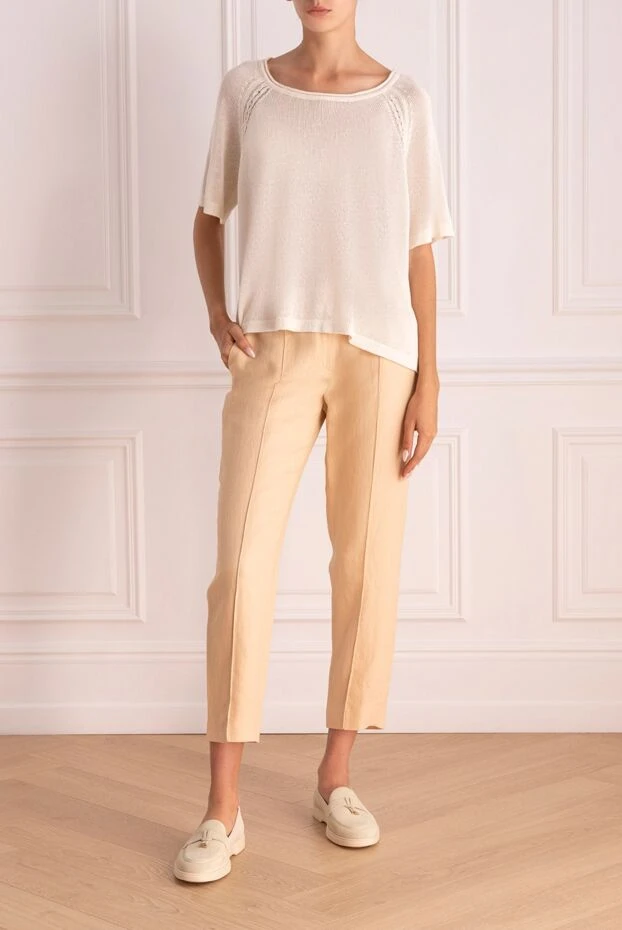 Loro Piana woman beige linen trousers for women buy with prices and photos 169018 - photo 2