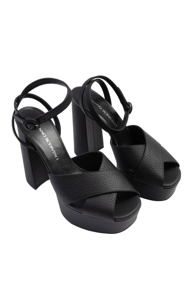 Ermanno Scervino woman black leather sandals for women buy with prices and photos 169054 - photo 2