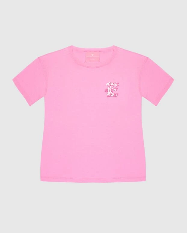 Ermanno Scervino женские футболка из хлопка розовая женская купить с ценами и фото 169060 - фото 1