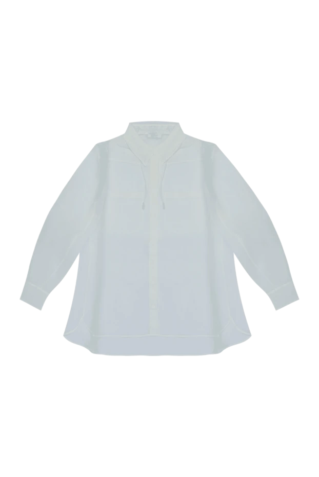 Panicale women's loose-fitting sheer silk blouse white 169067 - photo 1