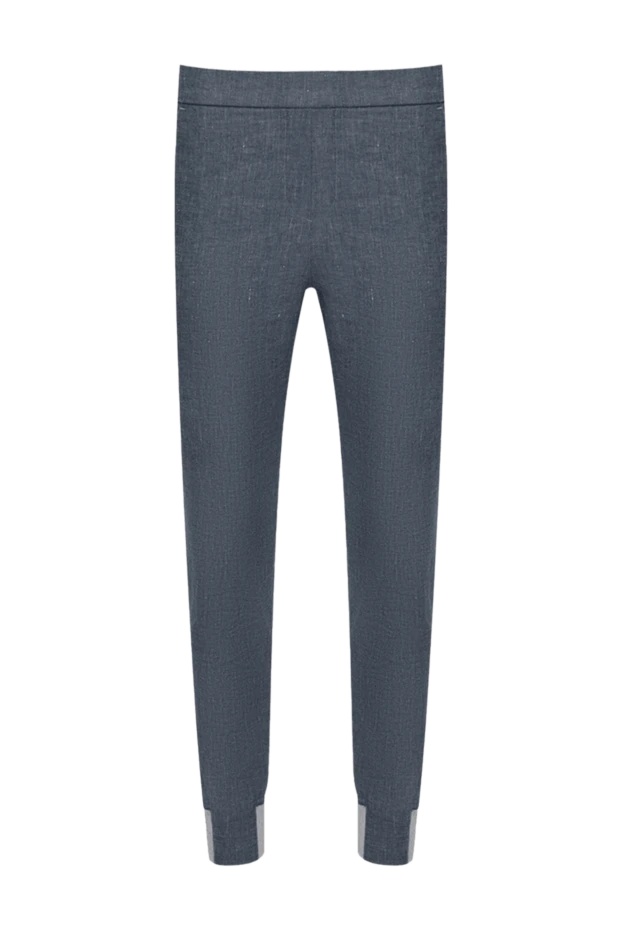 Panicale woman blue wool and linen trousers for women 169074 - photo 1