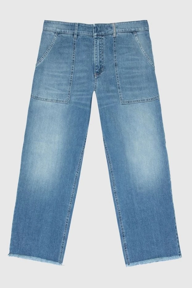 Blue women's wide-leg jeans