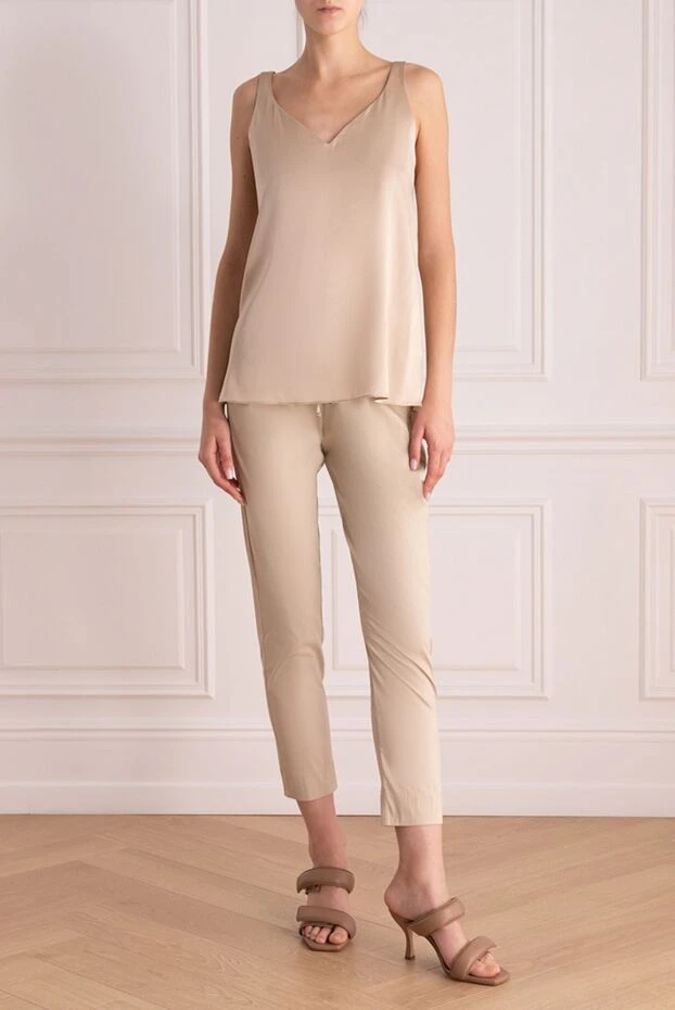 Panicale woman women's beige silk and elastane top buy with prices and photos 169090 - photo 2