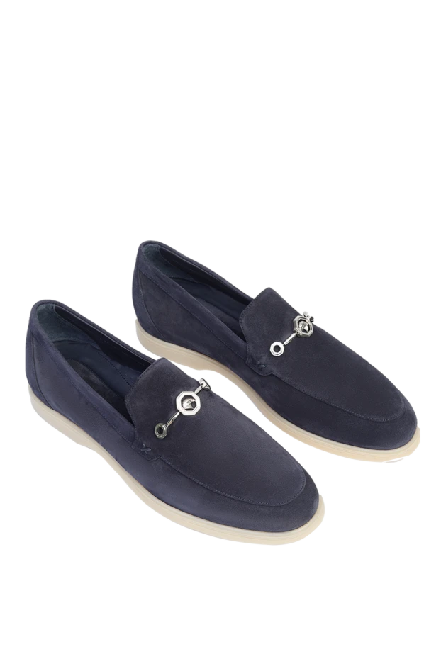 Stefano Ricci blue nubuck loafers for men 169105 - photo 3