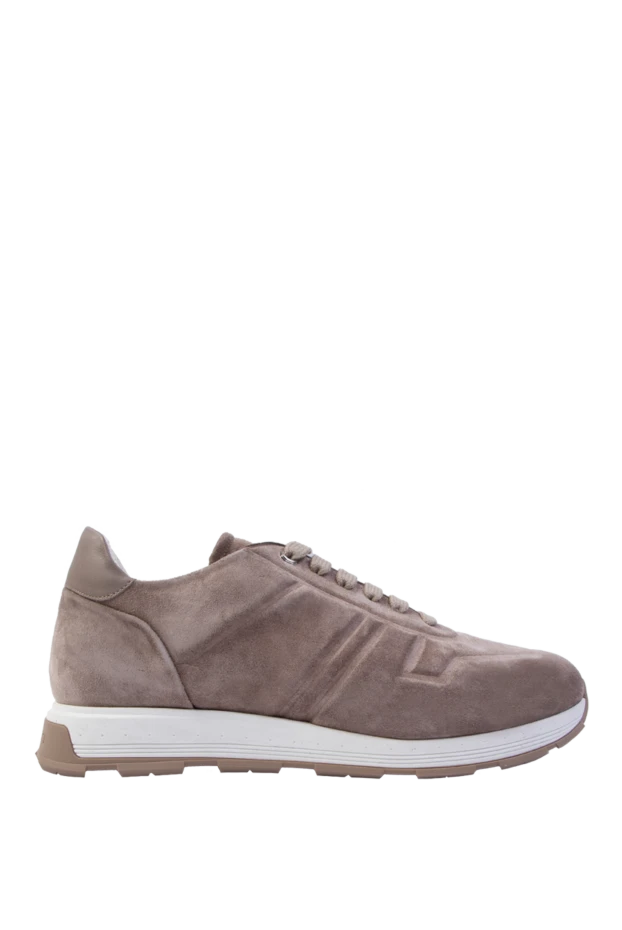 Кросівки з нубуку бежеві чоловічі - фото 1