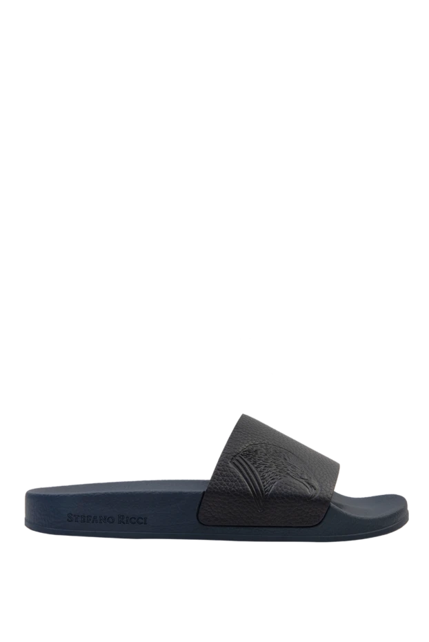 Blue leather slippers for men - photo 1