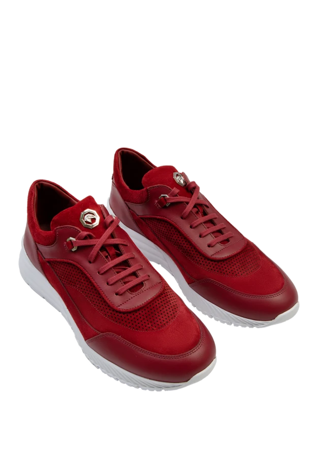 Stefano Ricci red nubuck and leather sneakers for men 169112 - photo 3