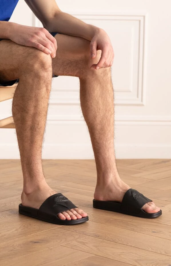 Stefano Ricci black leather flip flops for men 169113 - photo 2