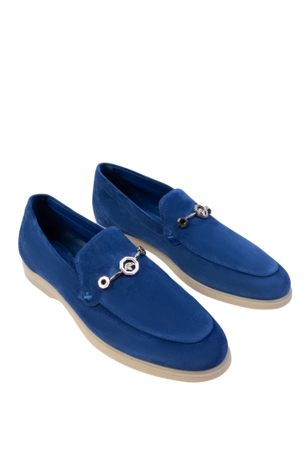 Stefano Ricci blue nubuck loafers for men 169116 - photo 3