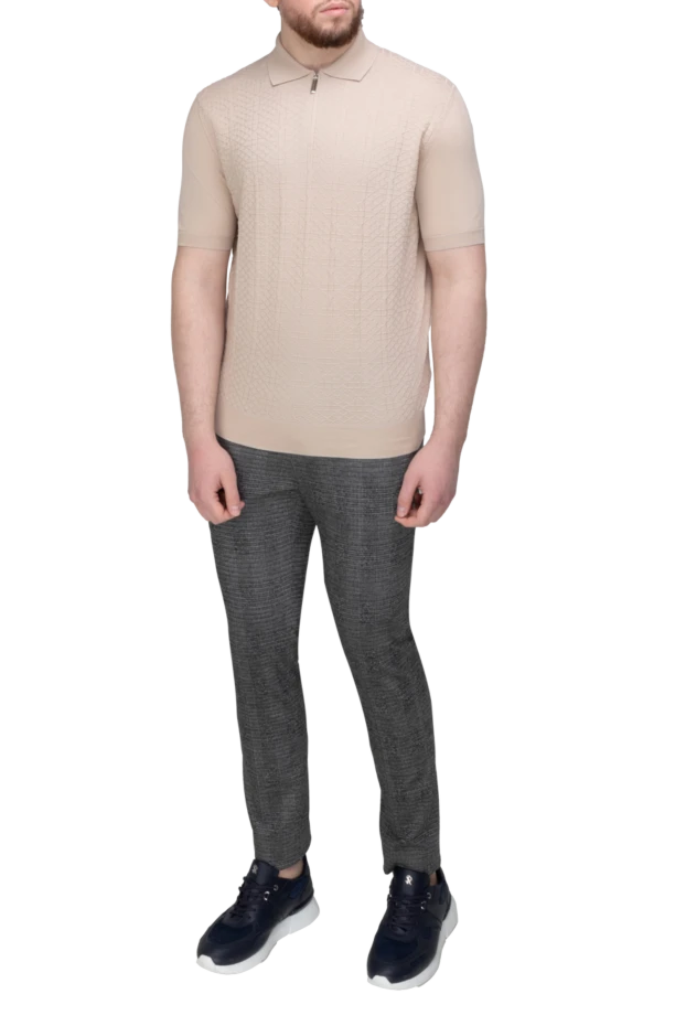 Stefano Ricci beige silk and cotton polo for men 169122 - photo 2