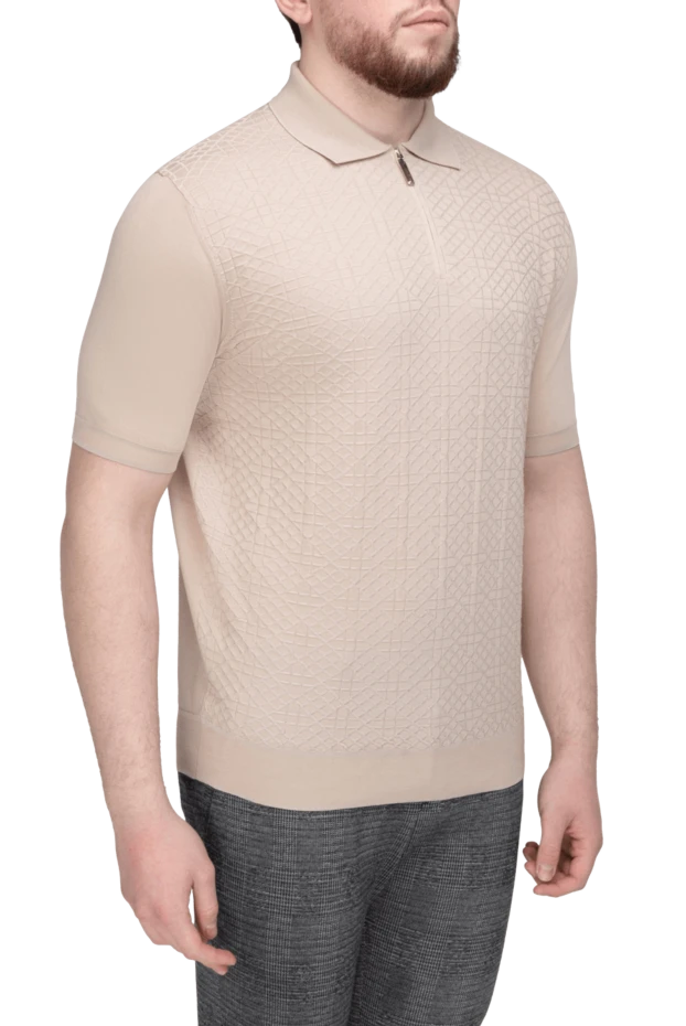 Stefano Ricci beige silk and cotton polo for men 169122 - photo 3