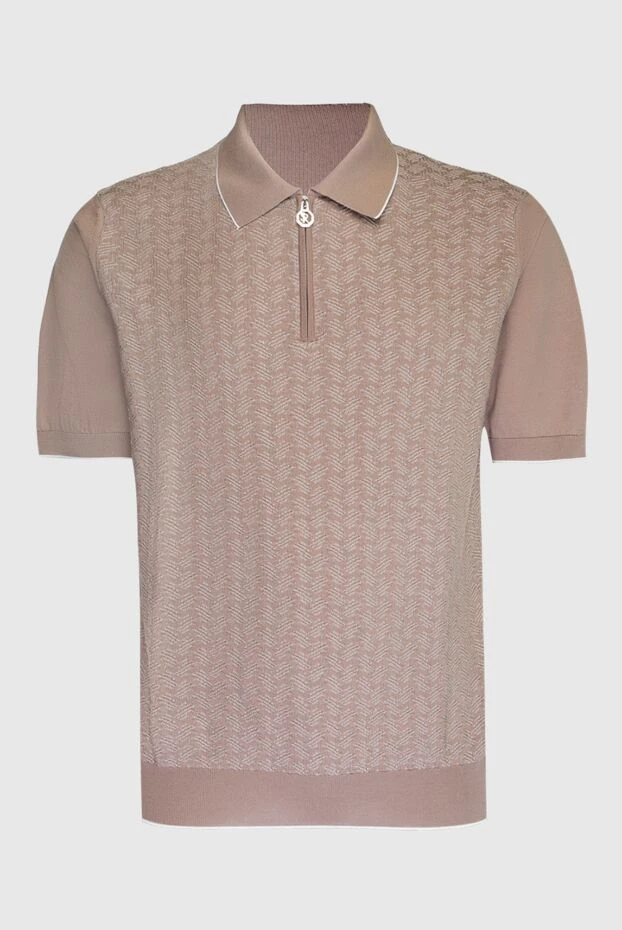 Brown cotton and silk polo for men - photo 1