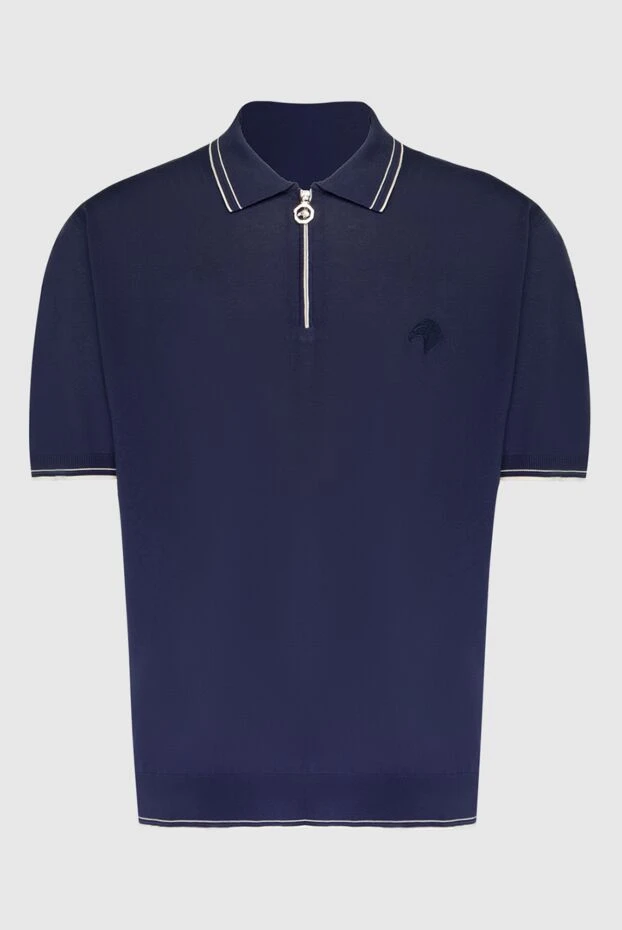 Polo from cotton blue for men - photo 1