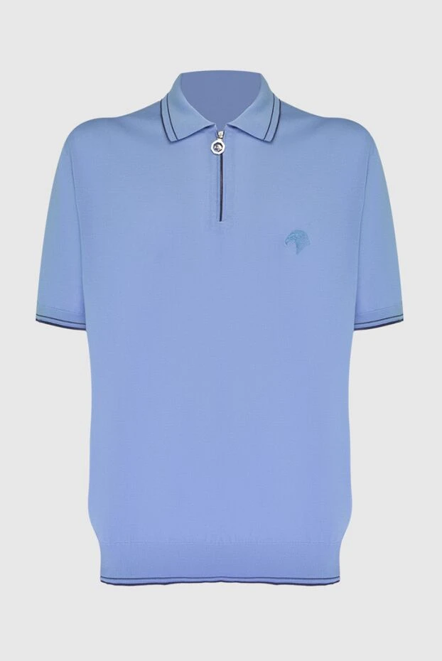 Stefano Ricci поло з бавовни блакитного чоловіче 169152 - фото 1