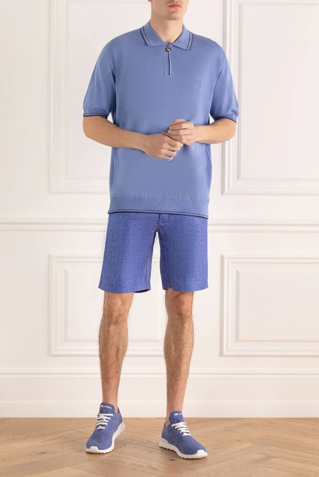 Stefano Ricci поло из хлопка голубого мужское 169152 - фото 2