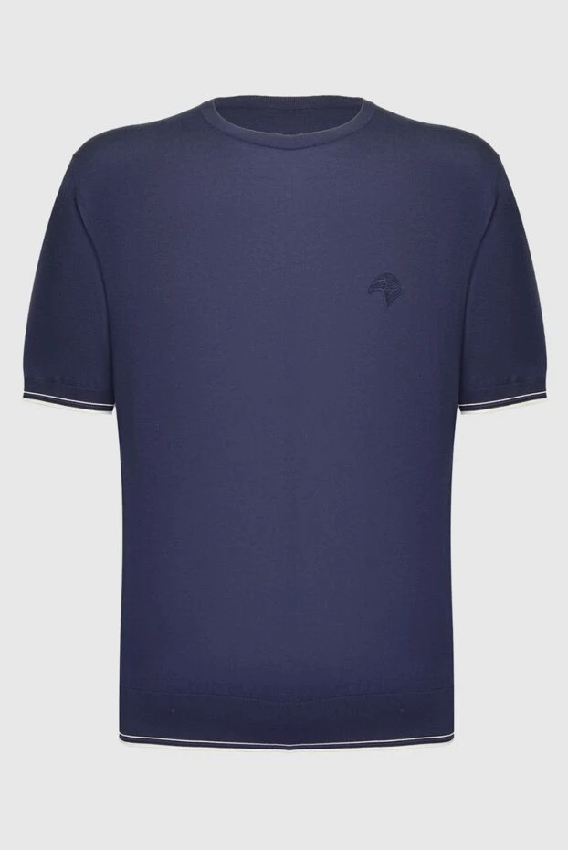 Stefano Ricci джемпер с коротким рукавом из хлопка синий мужской 169159 - фото 1