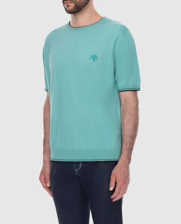 Stefano Ricci джемпер с коротким рукавом из хлопка зеленый мужской 169160 - фото 3