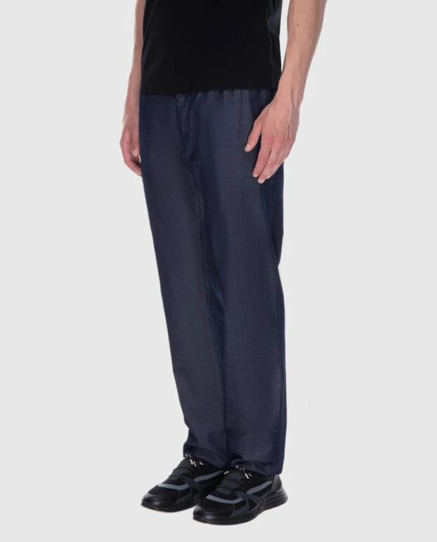 Stefano Ricci blue cotton and silk pants for men 169168 - photo 3