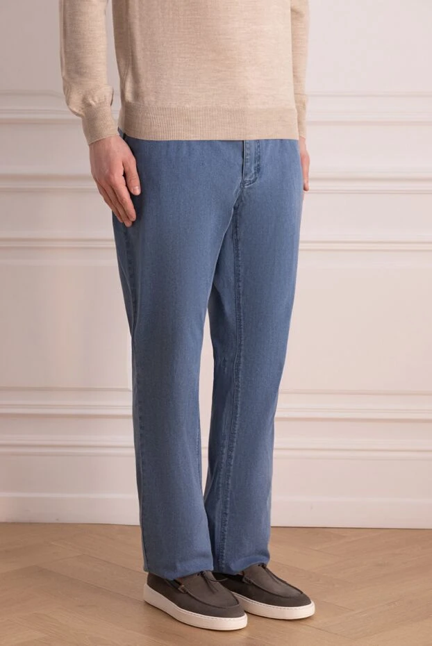 Stefano Ricci blue cotton and polyester jeans for men 169169 - photo 3