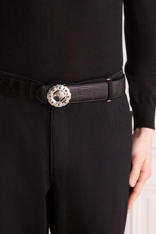 Stefano Ricci black crocodile leather belt for men 169171 - photo 2