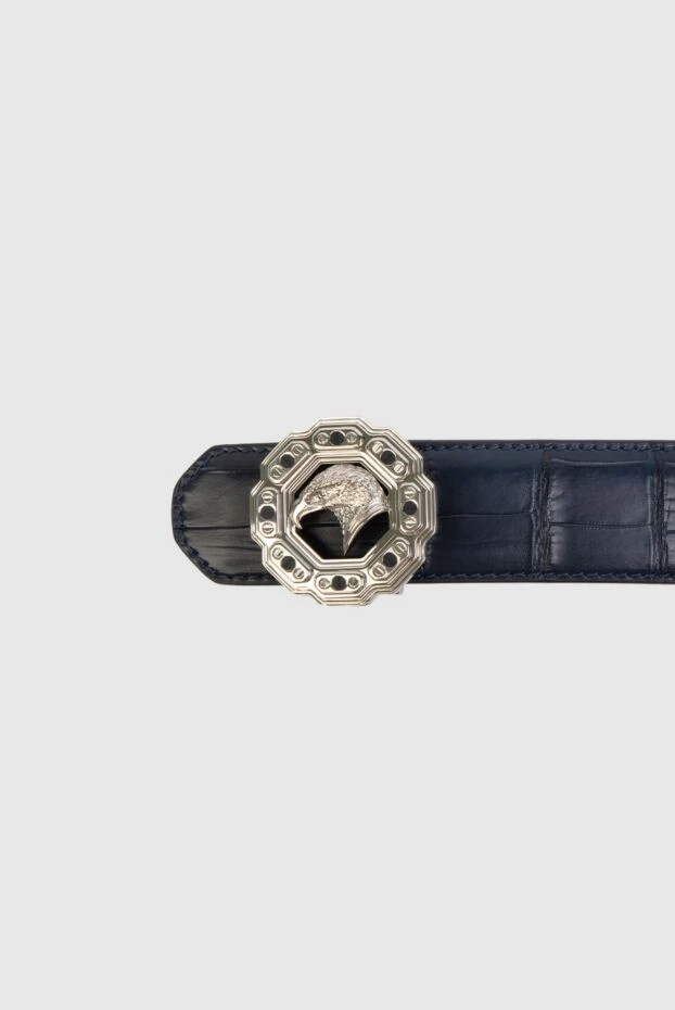 Stefano Ricci crocodile leather belt blue for men 169172 - photo 3