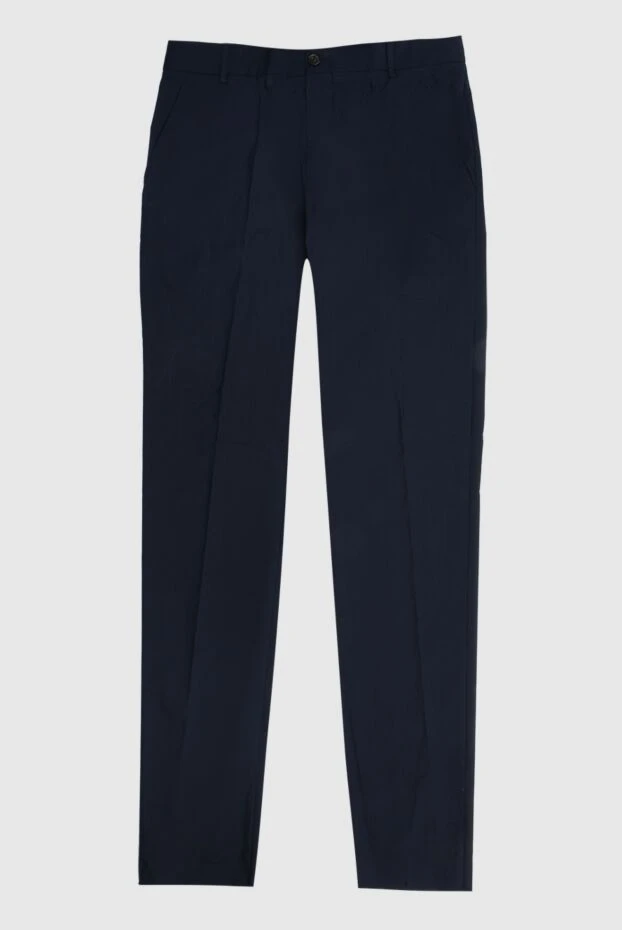 Blue cotton and polyester pants for men