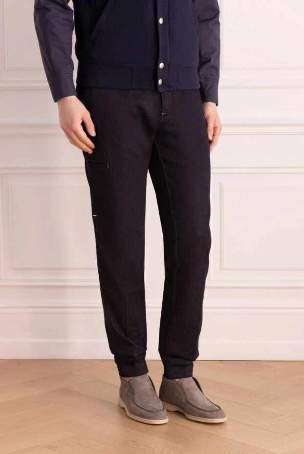 Stefano Ricci джинсы из хлопка и эластана синие мужские 169303 - фото 3