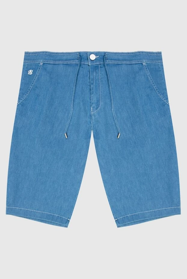 Scissor Scriptor blue cotton and polyamide shorts for men 197106 - photo 1