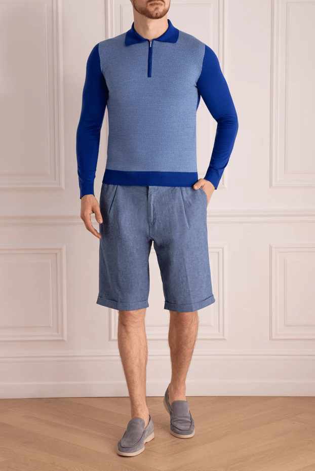 Scissor Scriptor man cotton and linen shorts blue for men buy with prices and photos 169383 - photo 2