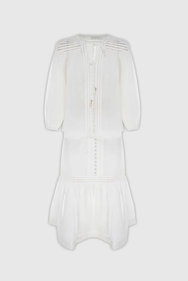 Zimmermann white women's suit with a skirt made of frame and linen 169451 - photo 1